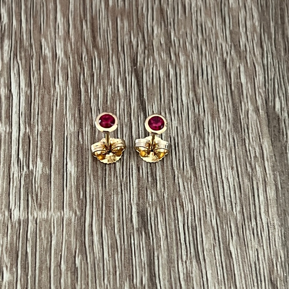 Ruby Stud Earrings - image 1
